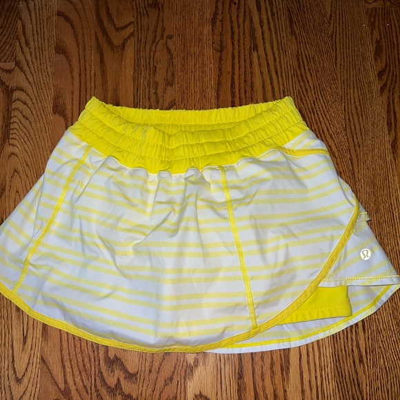 Yellow striped lululemon tennis skirt. - Picture 2 of 6